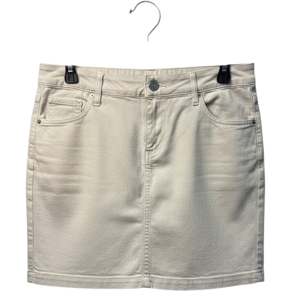 Liverpool Los Angeles Khaki Beige Cargo Mini Skirt Petite 10/30 Utility Denim